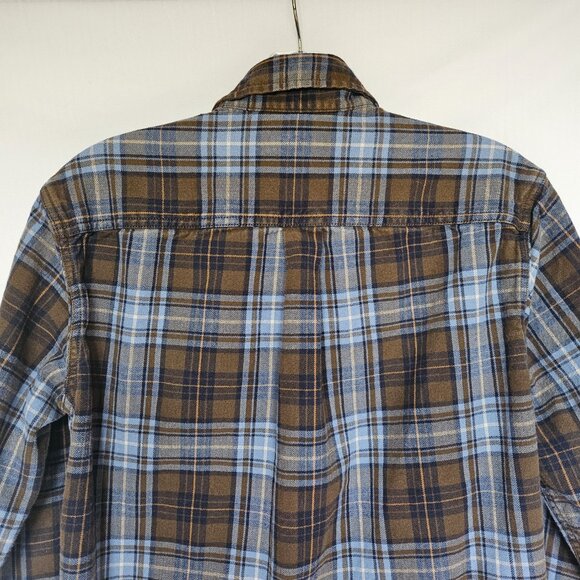 Eddie Bauer Classic Fit Brown and Blue Flannel Shirt, Size S - Picture 8 of 10